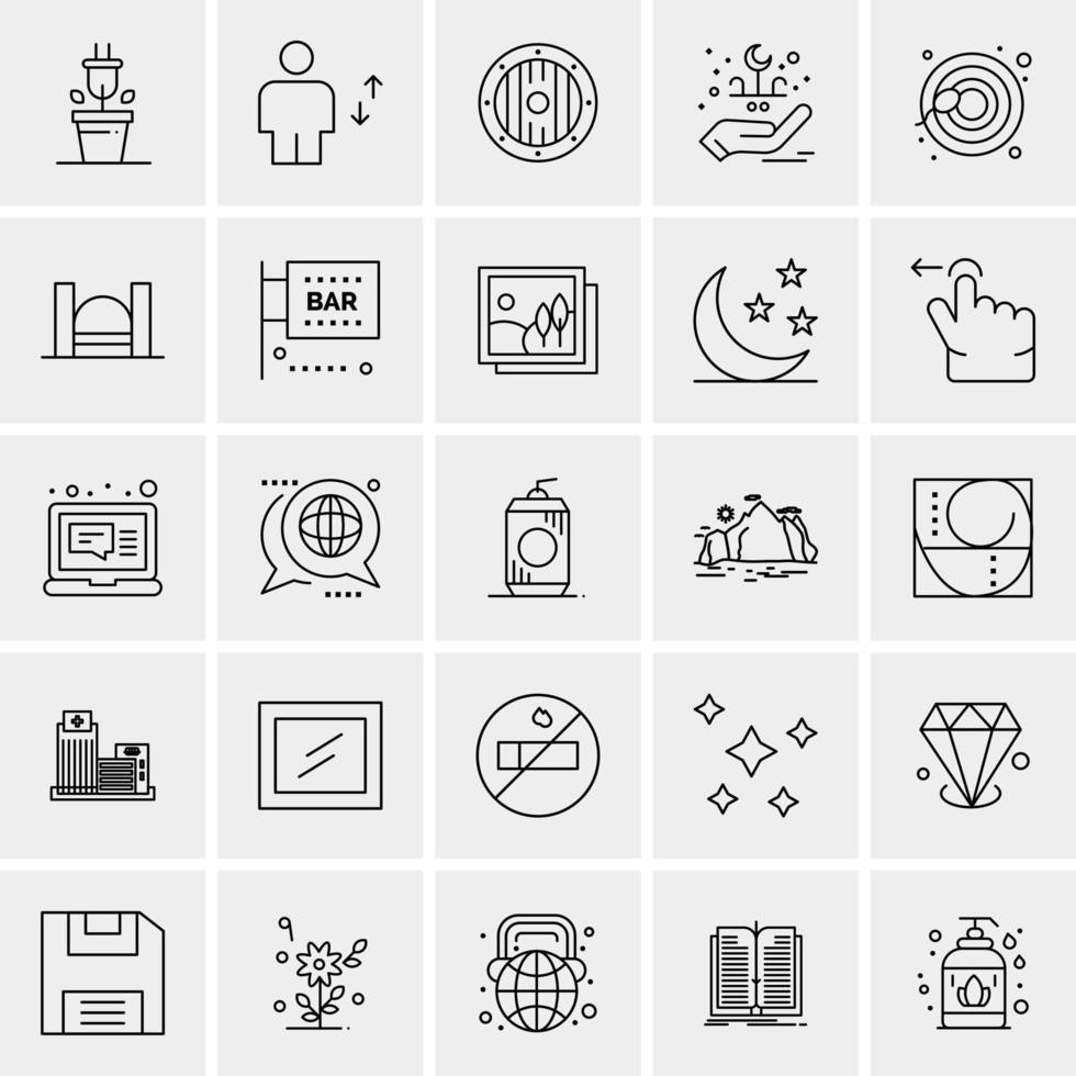 25 iconos de negocios universales vector ilustración de icono creativo para usar en proyectos relacionados con la web y dispositivos móviles