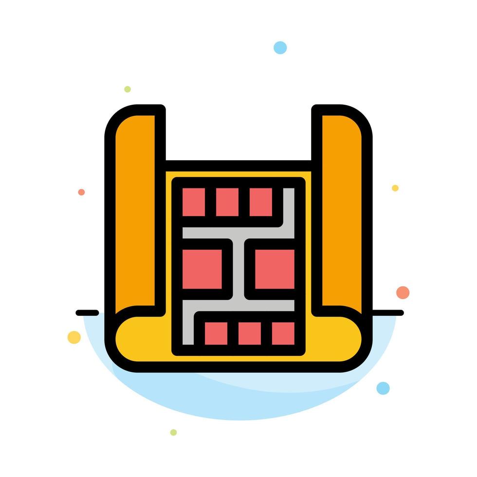 Map Construction Building Abstract Flat Color Icon Template vector