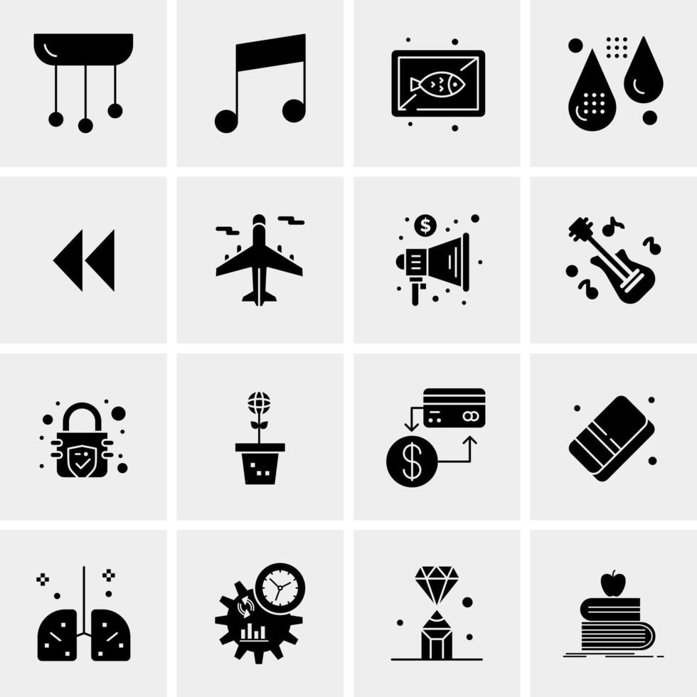 16 iconos de negocios universales vector ilustración de icono creativo para usar en proyectos relacionados con la web y dispositivos móviles