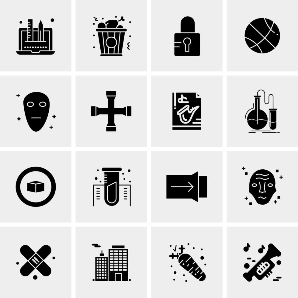 16 iconos universales de negocios vector ilustración de icono creativo para usar en proyectos relacionados con la web y dispositivos móviles