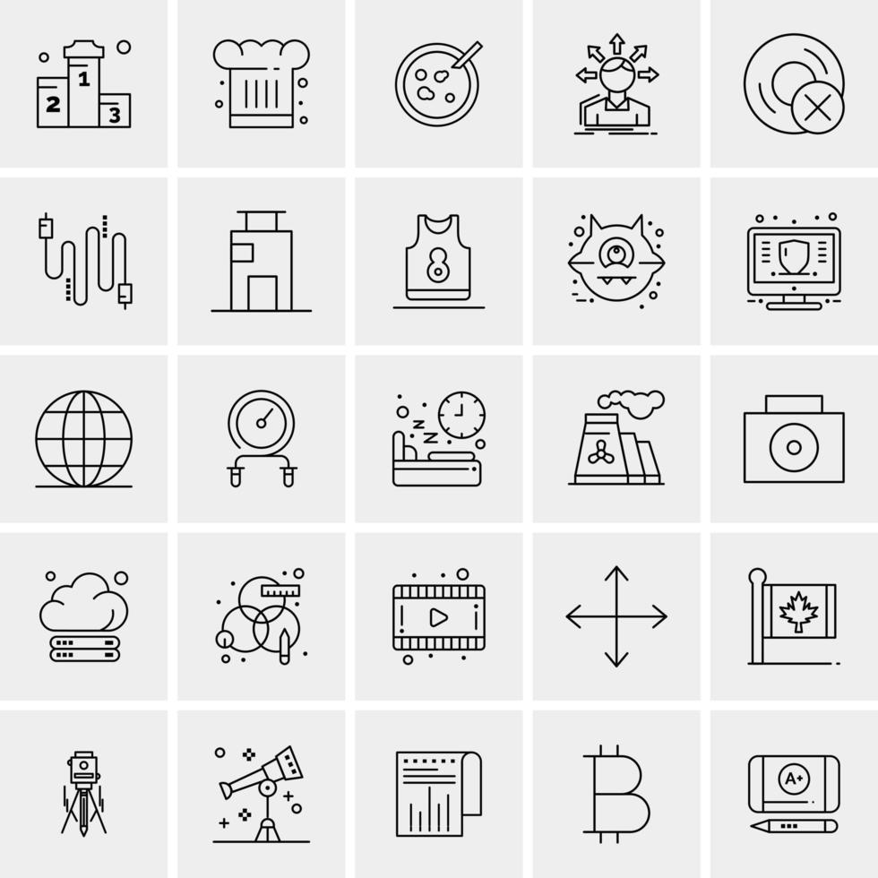 25 iconos de negocios universales vector ilustración de icono creativo para usar en proyectos relacionados con la web y dispositivos móviles