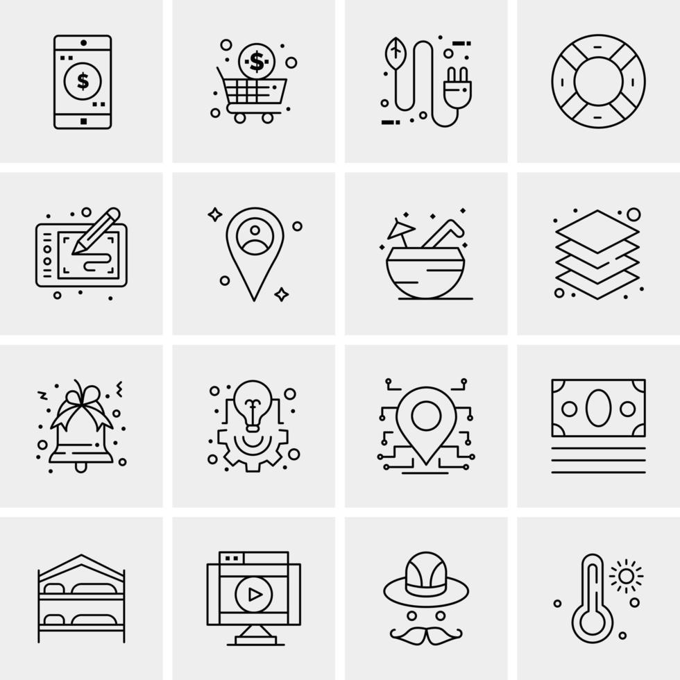16 Universal Business Icons Vector Creative Icon Illustration to use in web and Mobile Related project