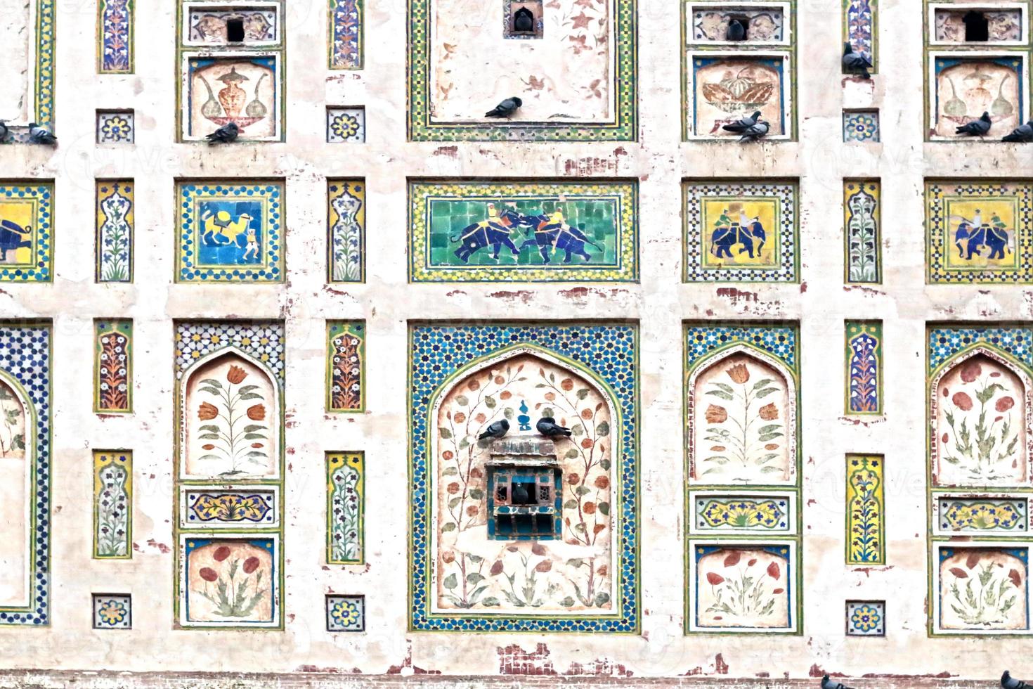 Lahore Fort Heritage Building wall with old Art photo