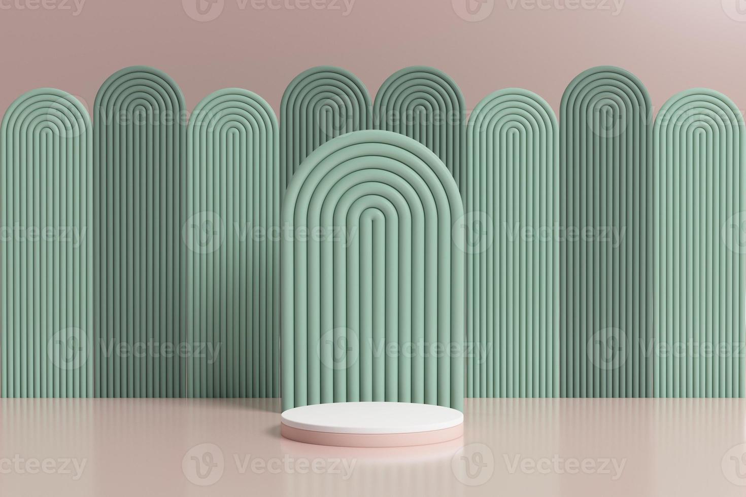 Product Podium with abstract green geometric shapes photo