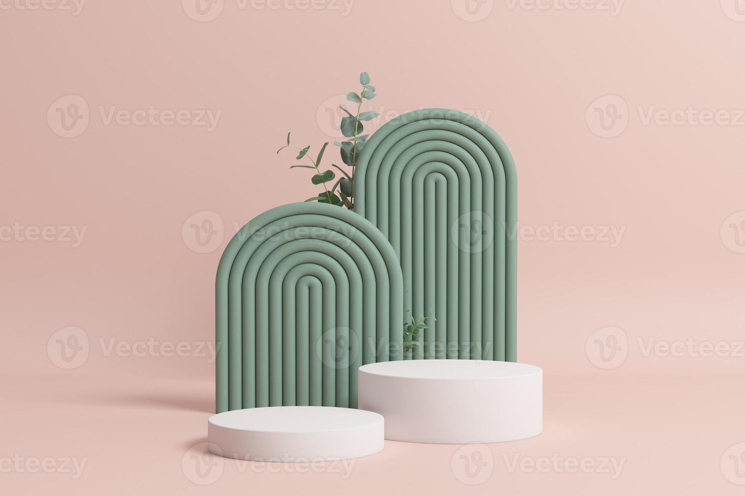 Product Podium with abstract green geometric shapes photo