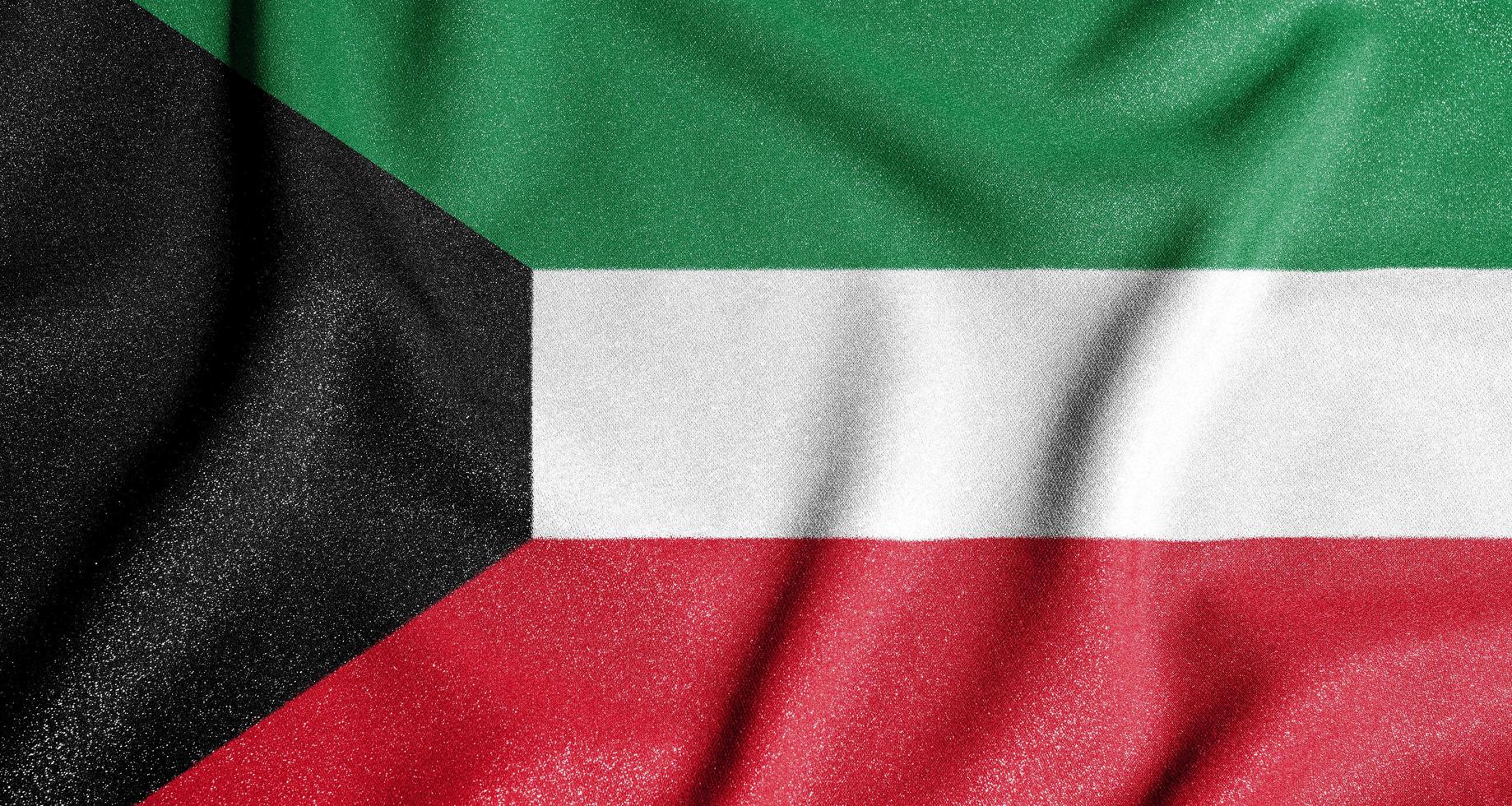 bandera nacional de kuwait. el principal símbolo de un país independiente. bandera de kuwait. foto