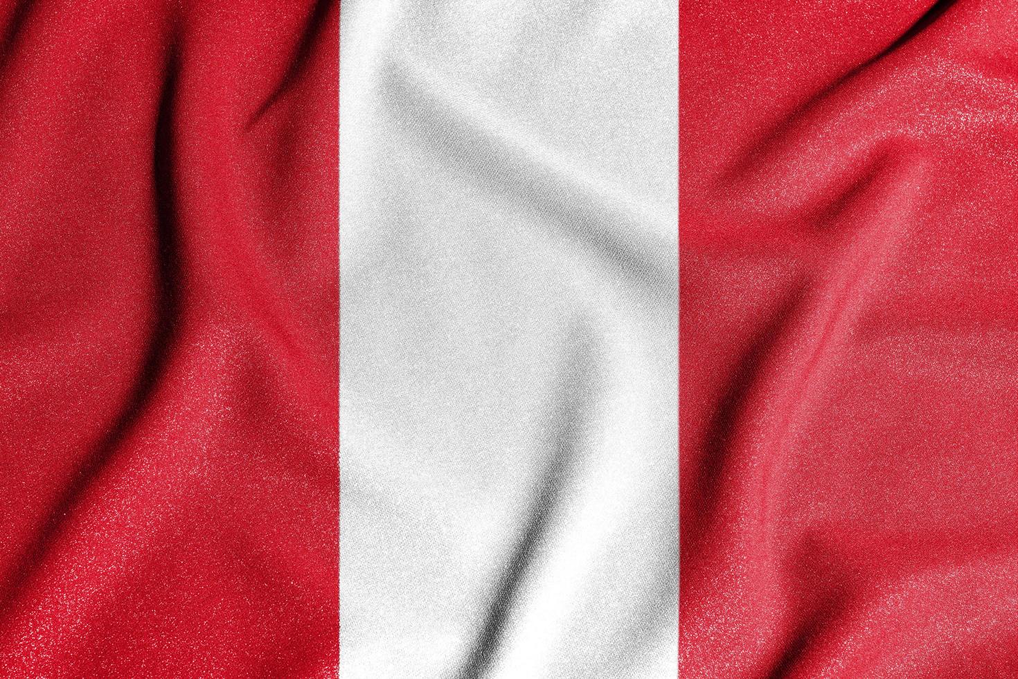 National flag of the Peru. The main symbol of an independent country. An attribute of the large size of a democratic state. Flag of Peru. photo