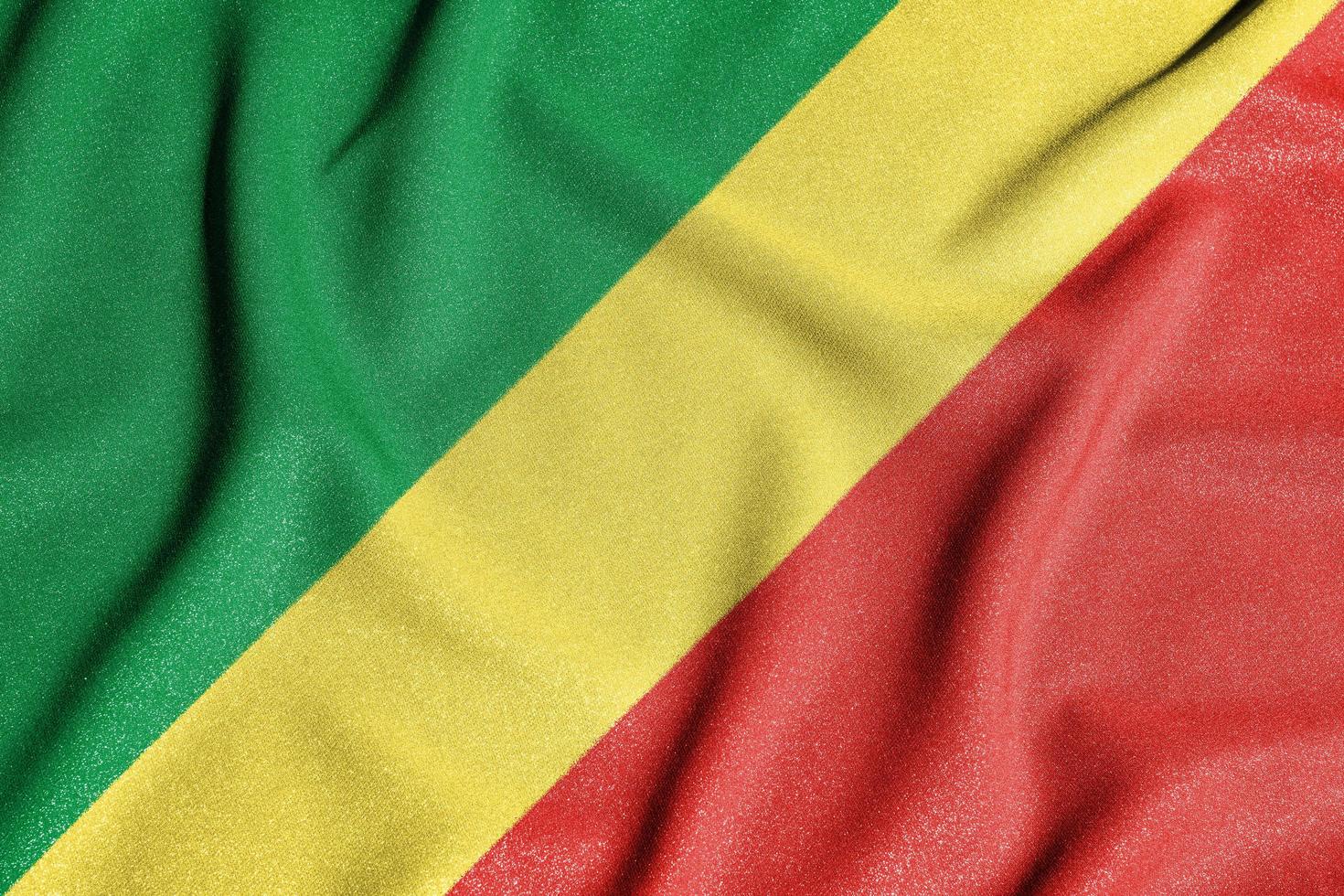 National flag of the Republic of the Congo. The main symbol of an independent country. Flag of Republic of the Congo. photo