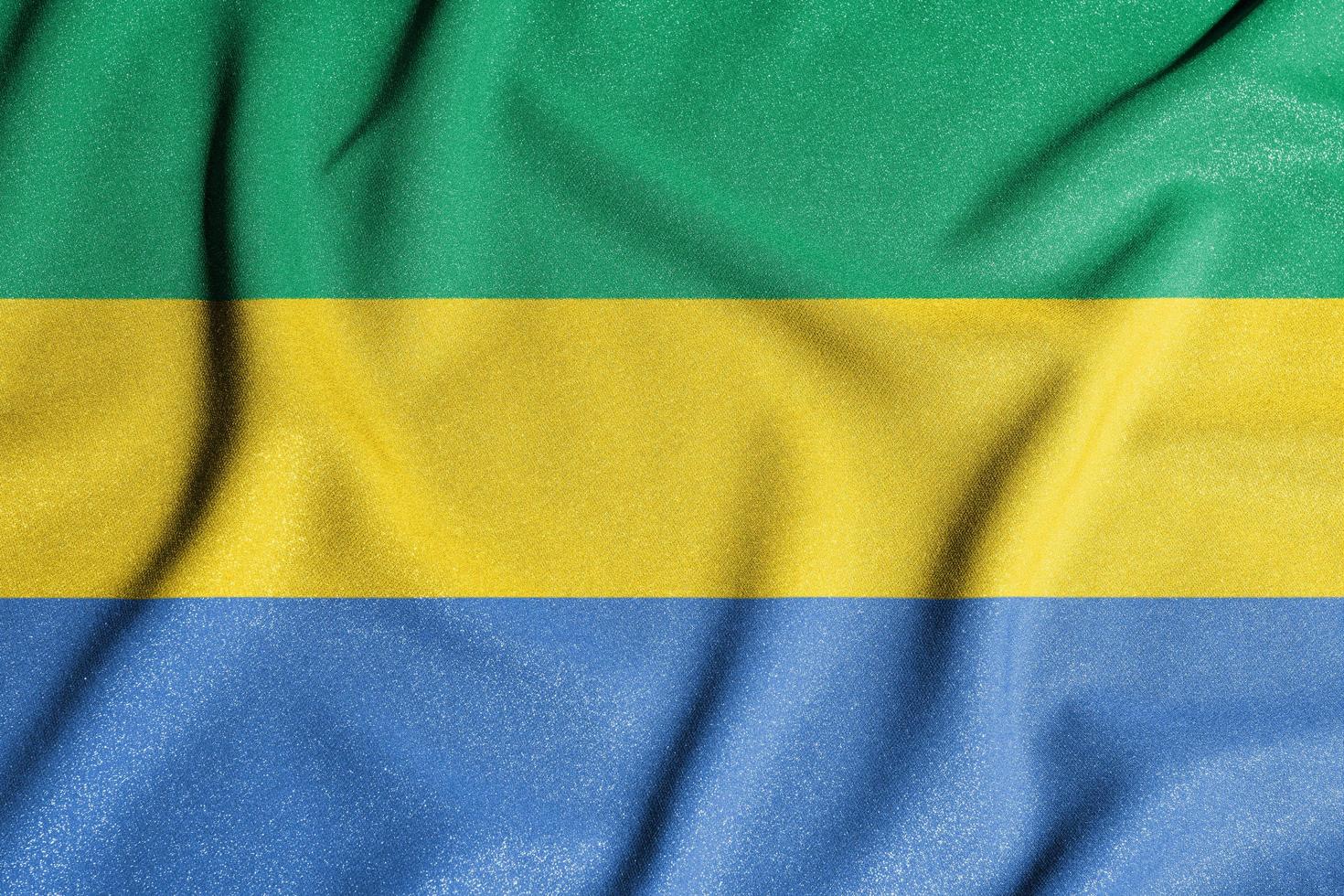 National flag of the Gabon. The main symbol of an independent country. photo