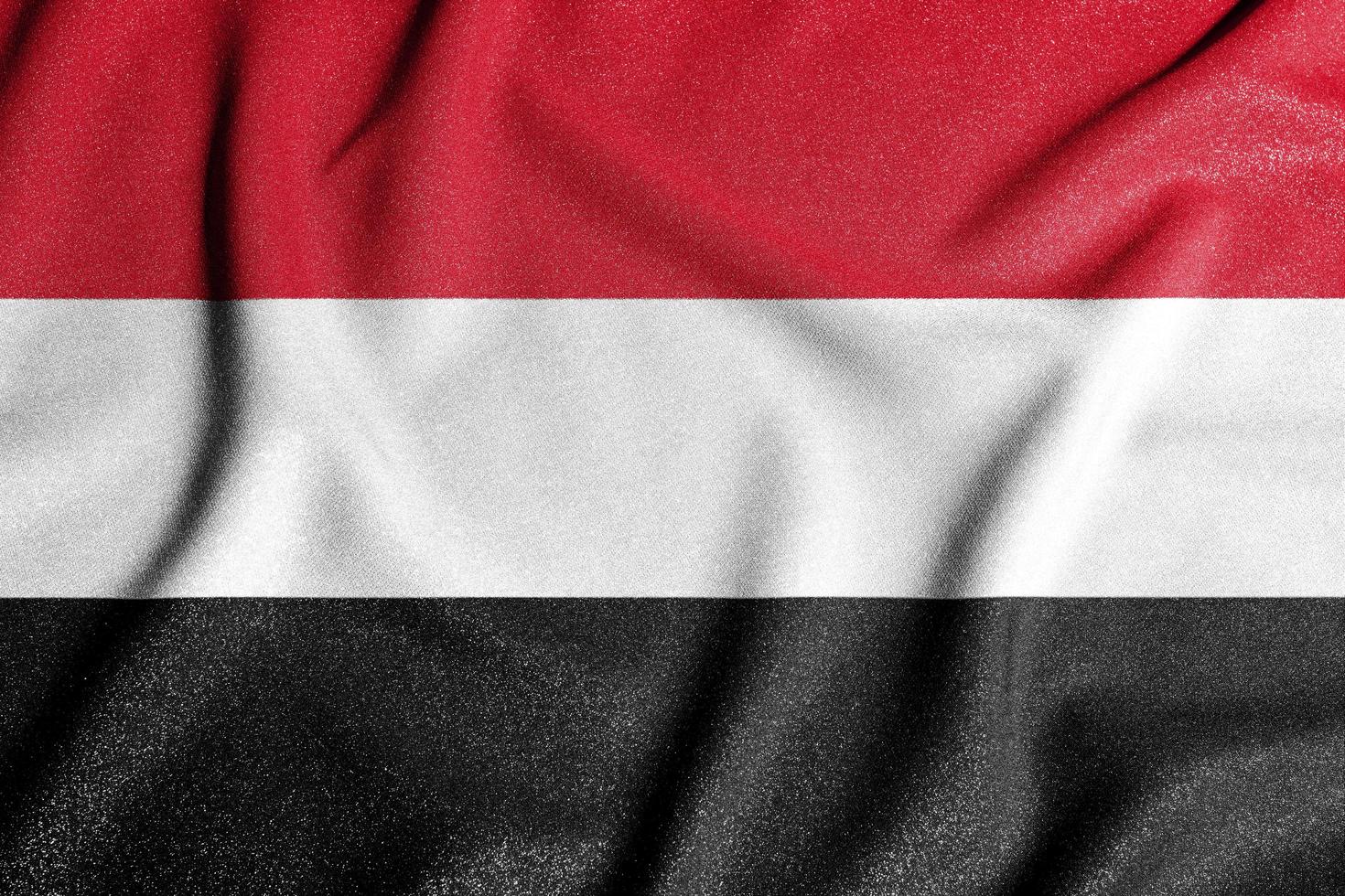 bandera nacional del yemen. el principal símbolo de un país independiente. foto