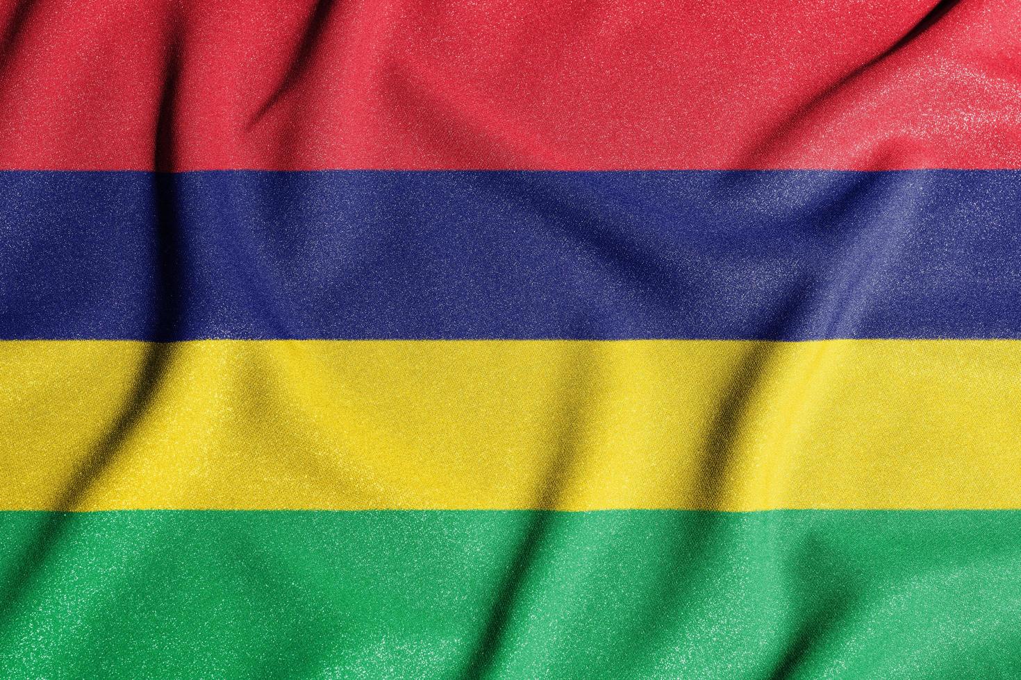 National flag of the Mauritius. The main symbol of an independent country. Flag of Mauritius. photo