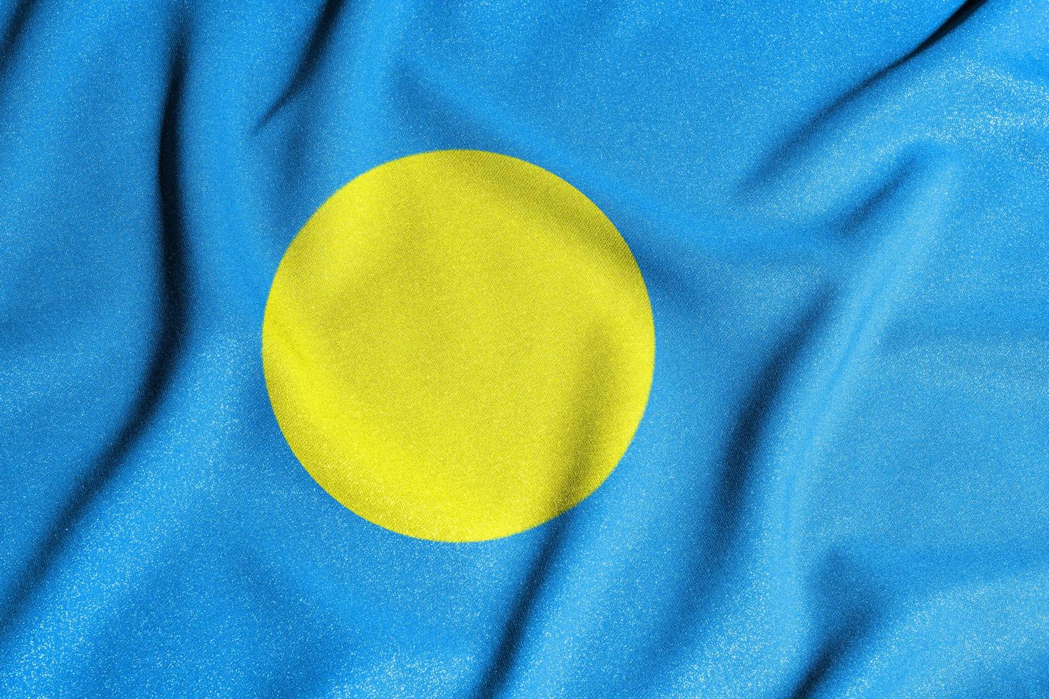 National flag of the palau. The main symbol of an independent country. Flag of palau. An attribute of the large size of a democratic state. photo