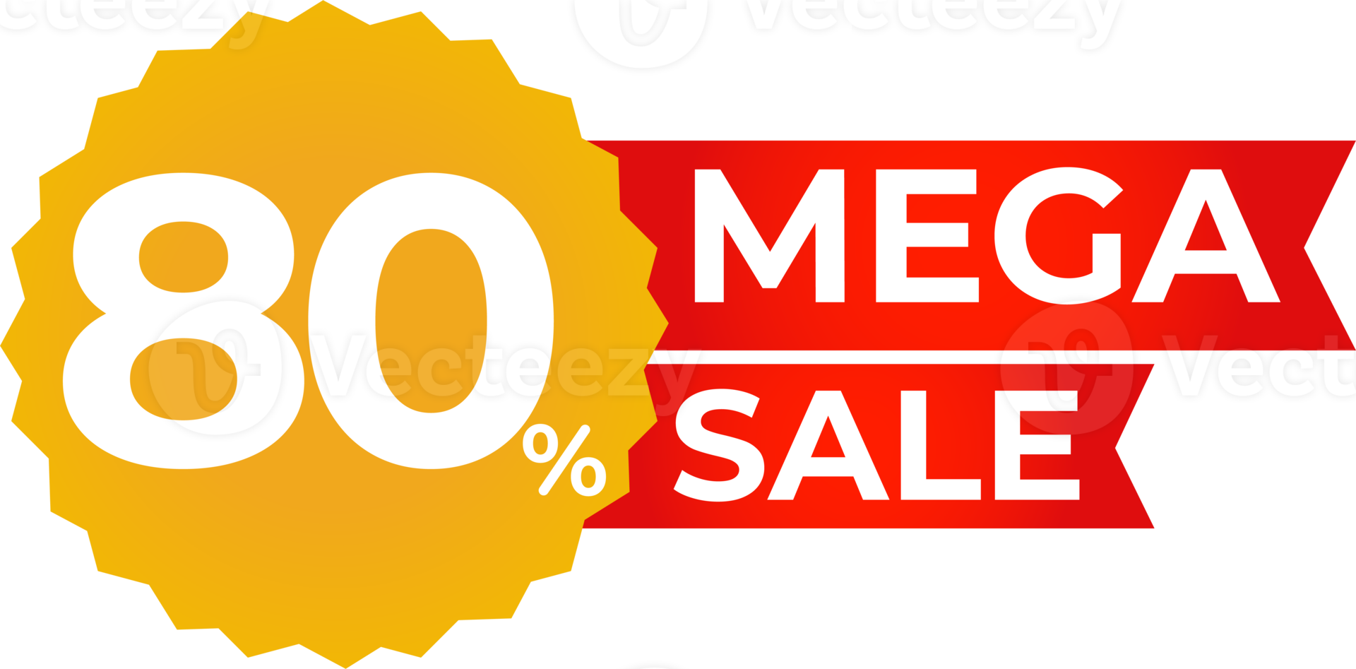 banner de cinta roja de mega venta png