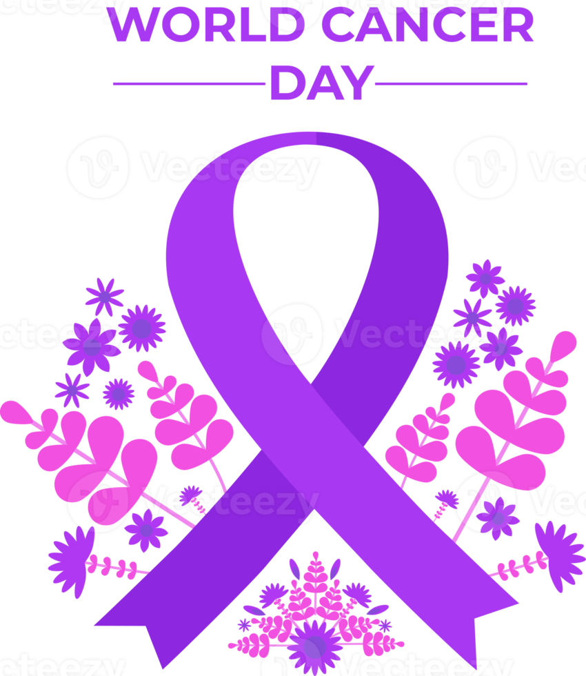 world cancer day purple ribbon png