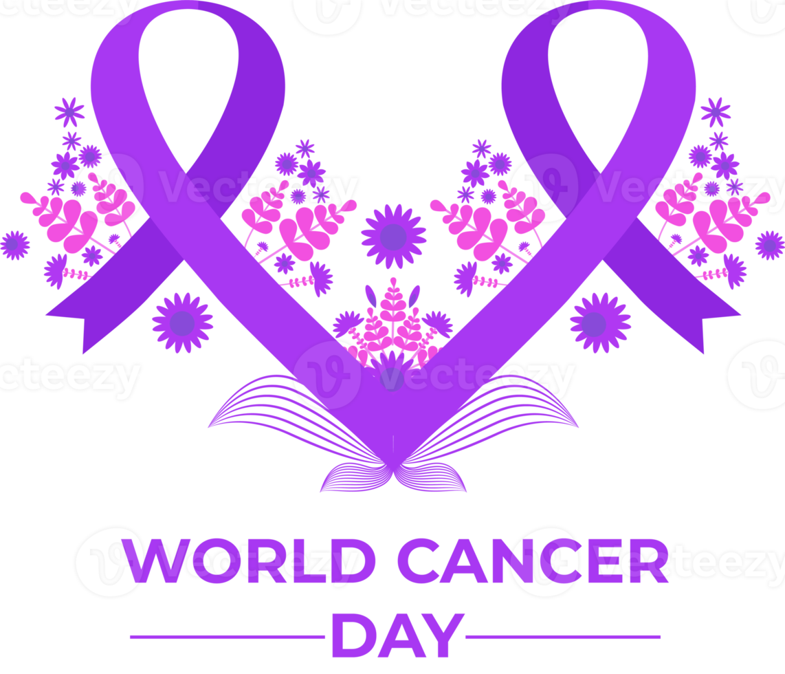 world cancer day purple ribbon png