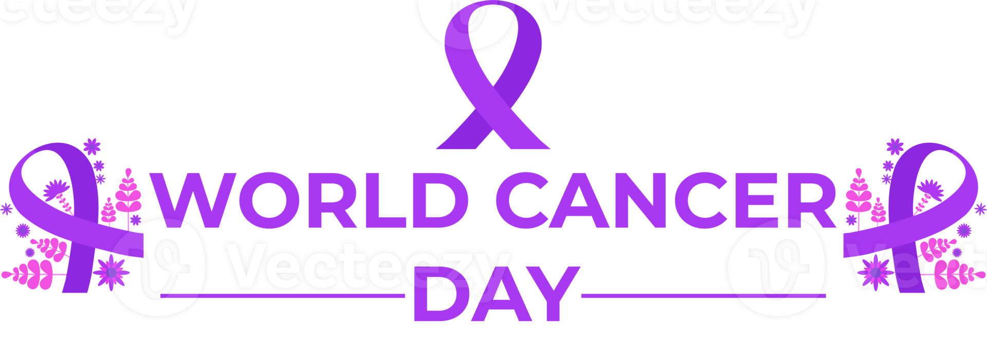 world cancer day purple ribbon png