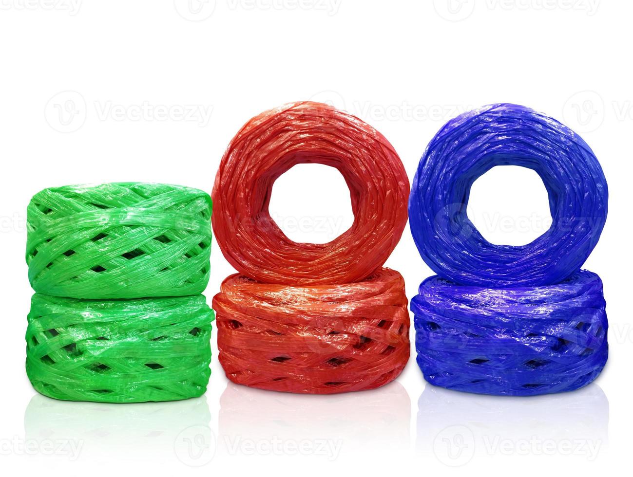 plastic rope isolated on white background photo