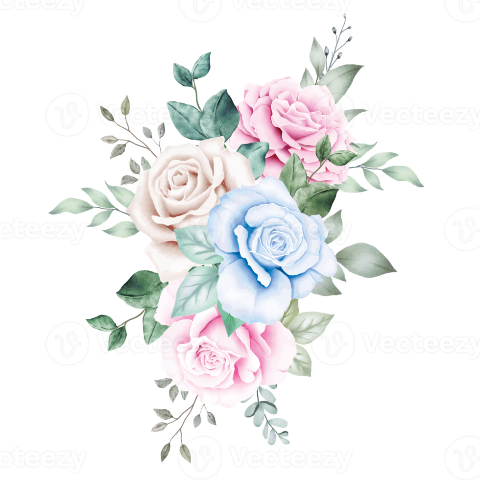 boeket bloemen rozen waterverf png