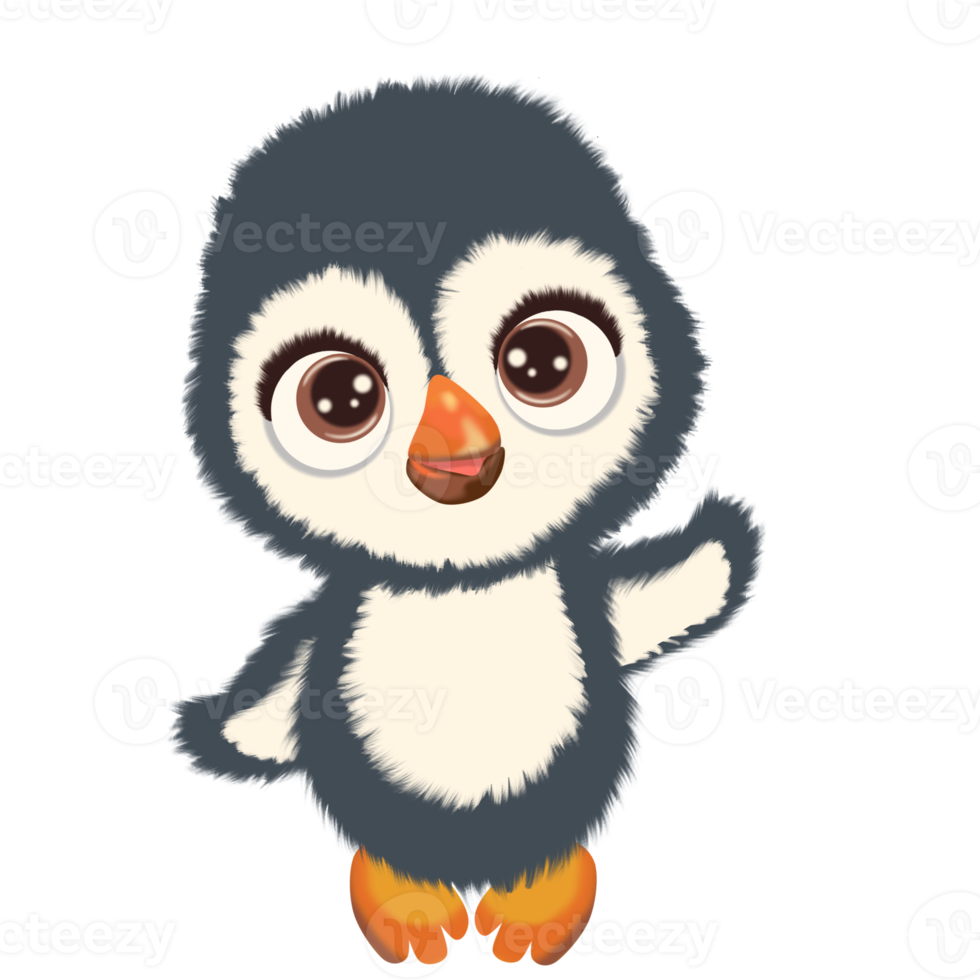 Cute penguin. Hand drawn picture png