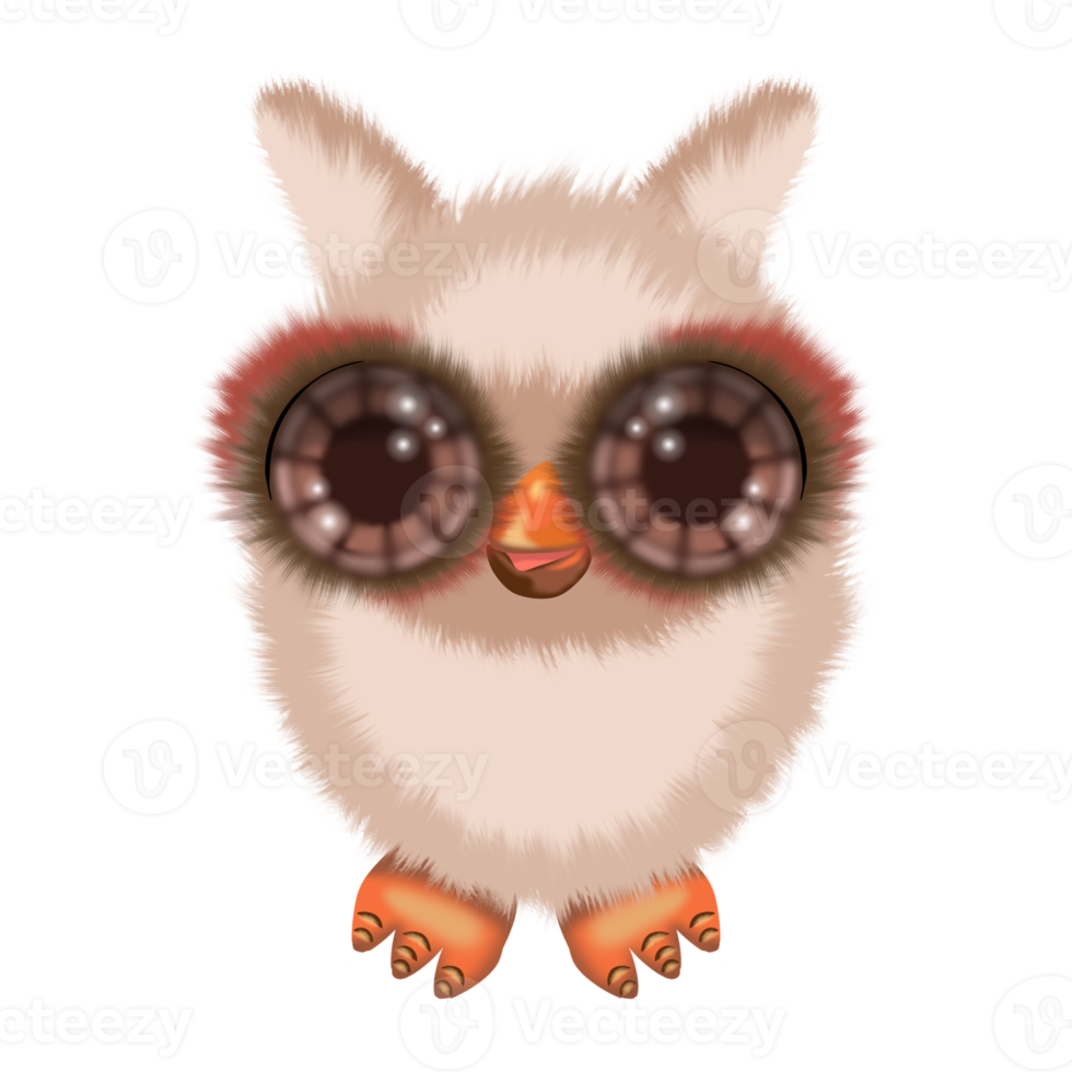 Cute owl. Hand drawn picture png