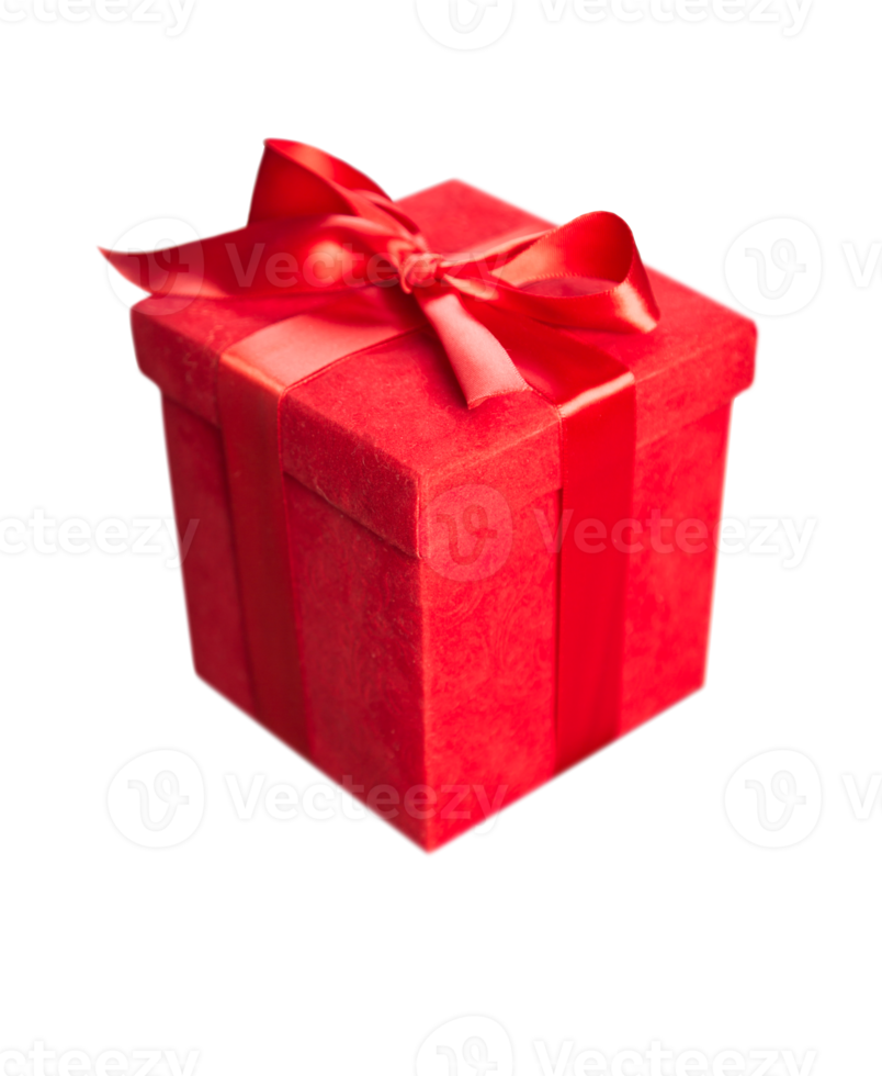 Transparent PNG Red Gift Box with Ribbon and Bow.