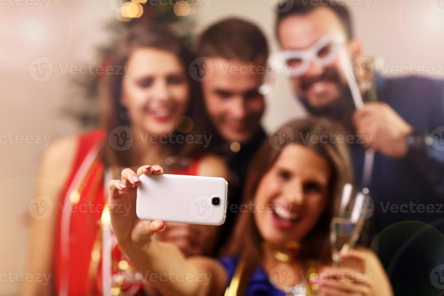 Girl friends celebrating New Year photo