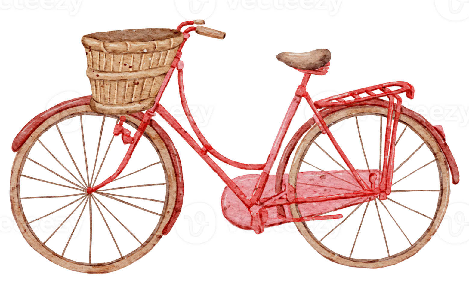 acuarela de bicicleta roja png