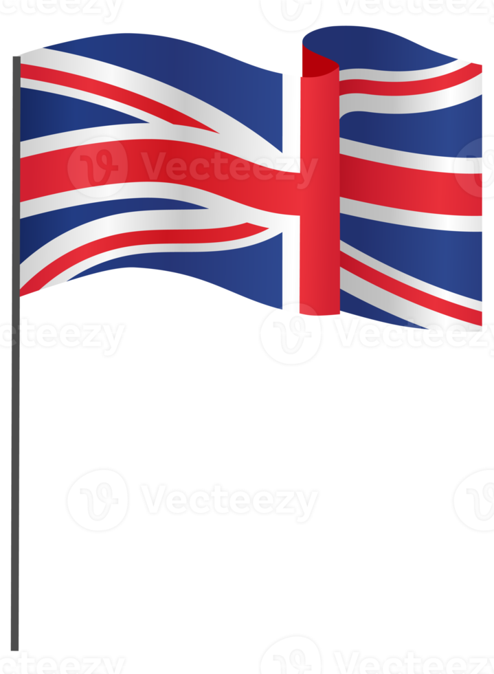 Waving flag of  UK isolated  on png or transparent  background,Symbols of  United Kingdom,Great Britain,template for banner,card,advertising ,promote, TV commercial, ads, web