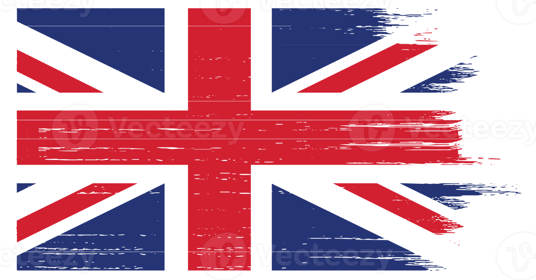 britische flagge mit pinselfarbe texturiert isoliert auf png oder transparentem hintergrund, symbole des vereinigten königreichs, großbritannien, vorlage für banner, karte, werbung, werbung, anzeigen, webdesign, magazin