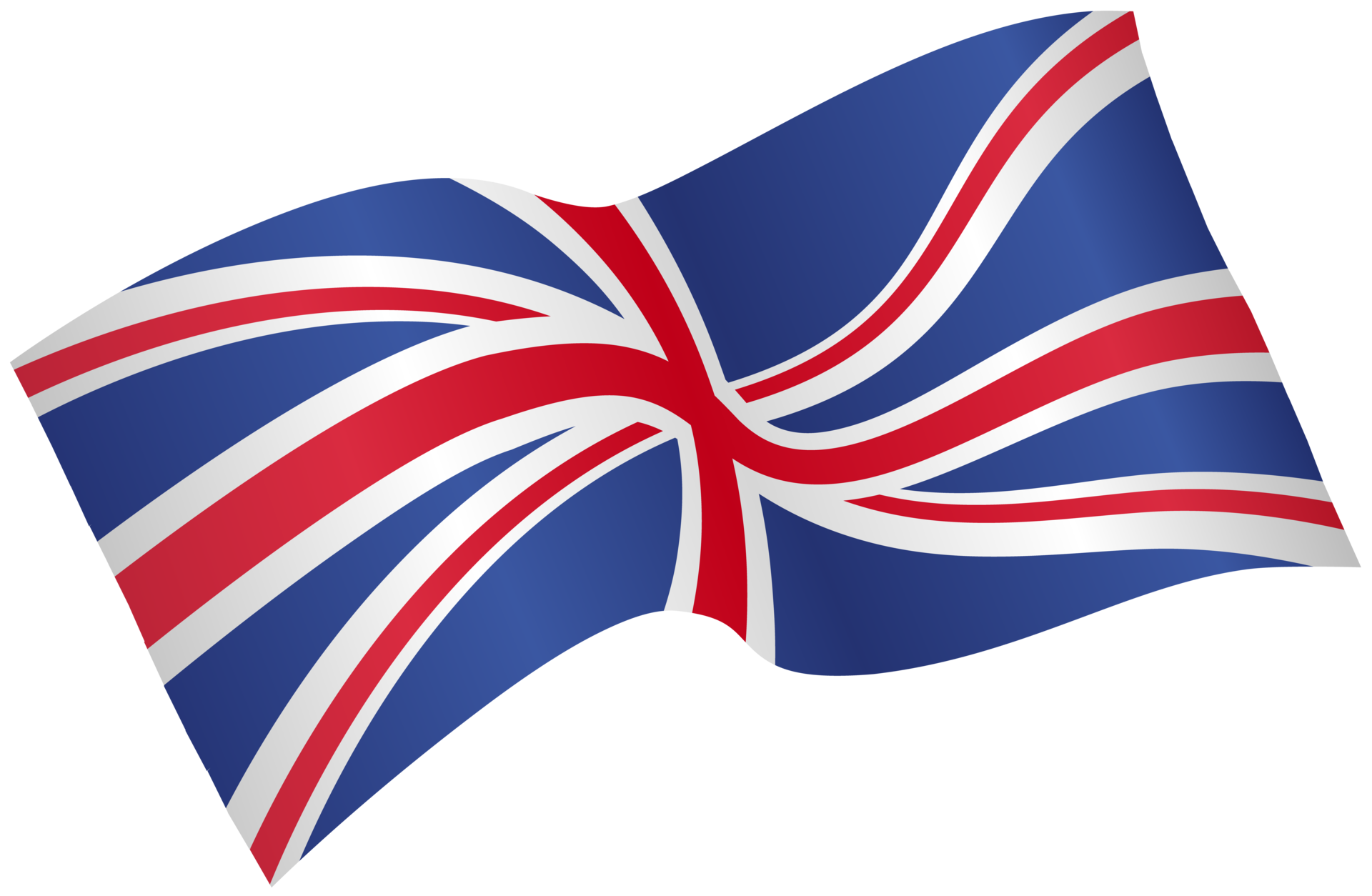 Waving flag of UK isolated on png or transparent background,Symbols of