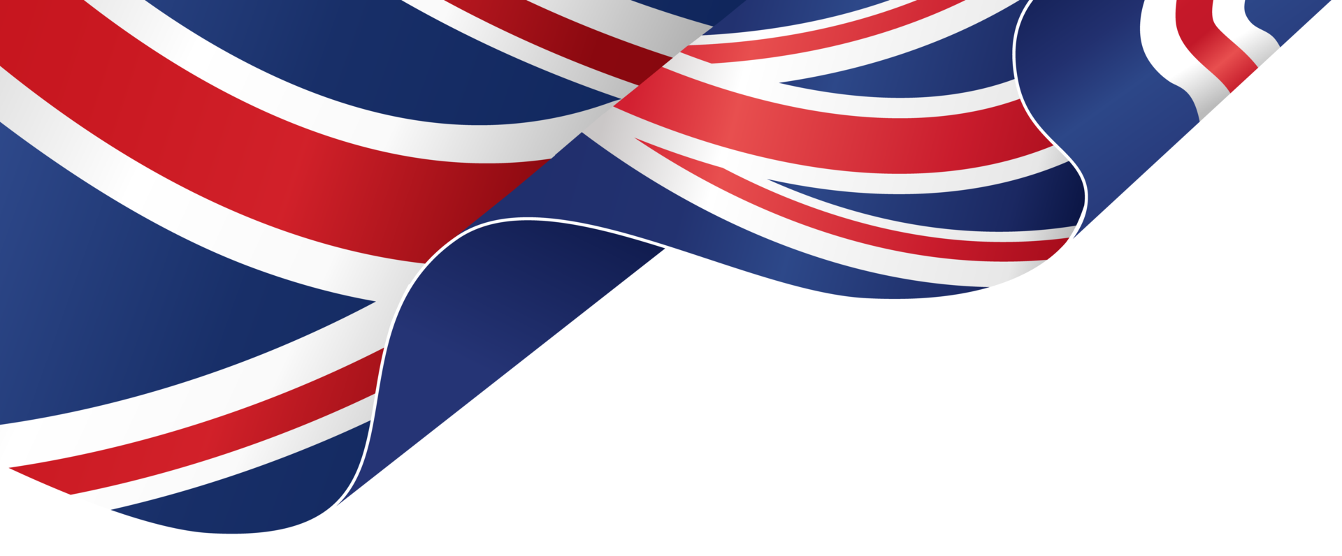Waving Flag Of UK Isolated On Png Or Transparent Background Symbols Of 