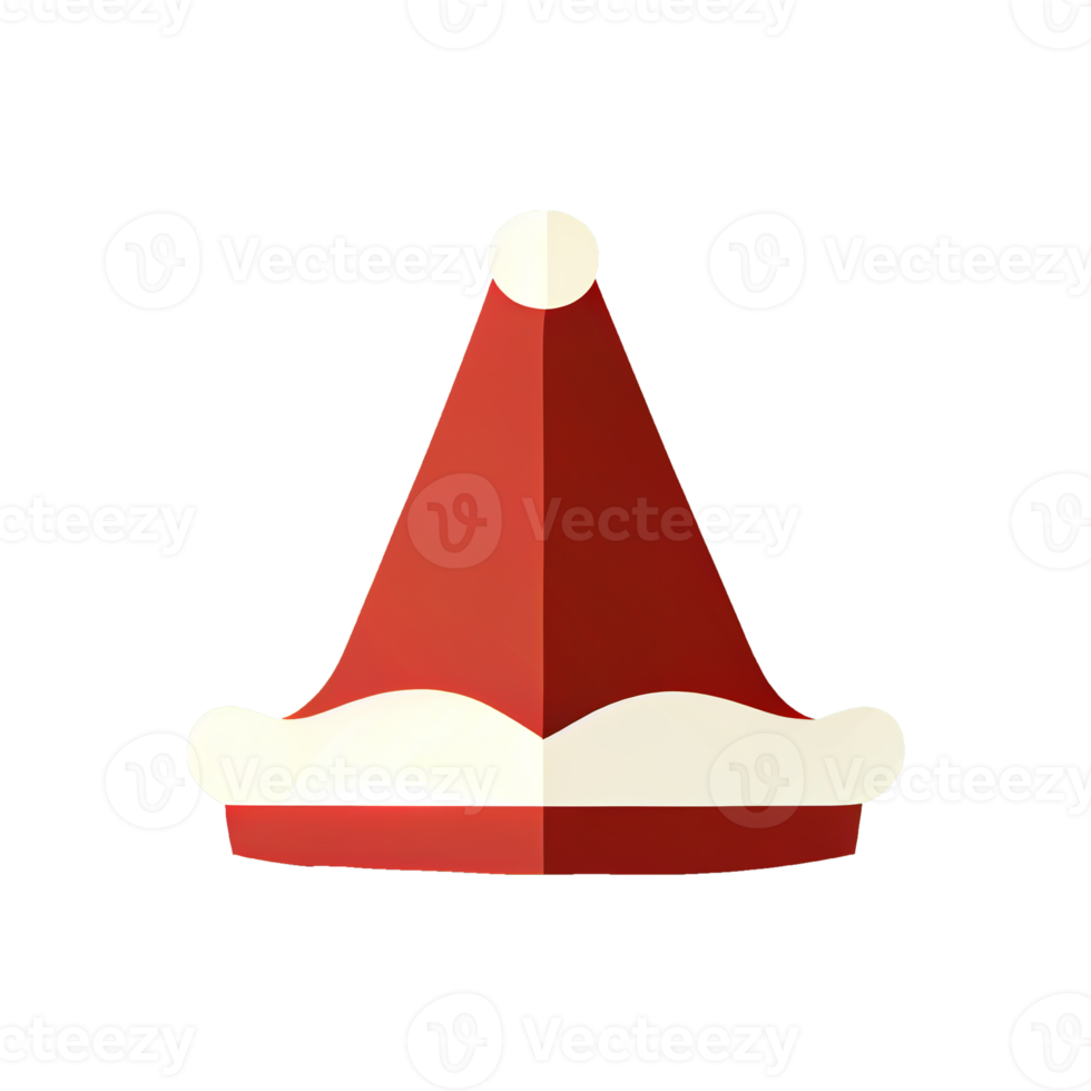 Flat Christmas Santa Claus Hat cartoon wallpaper. Modern flat design in winter. Minimalist winter png