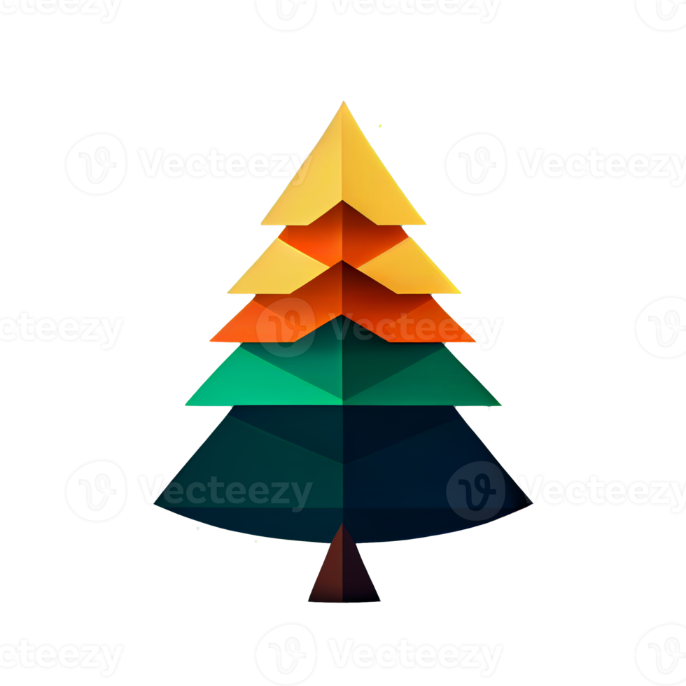 Flat Christmas tree cartoon wallpaper. Modern flat design in winter. Minimalist winter wallpapers png