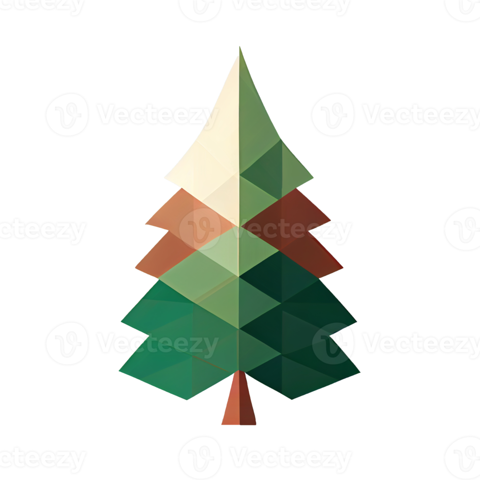 Flat Christmas tree cartoon wallpaper. Modern flat design in winter. Minimalist winter wallpapers png