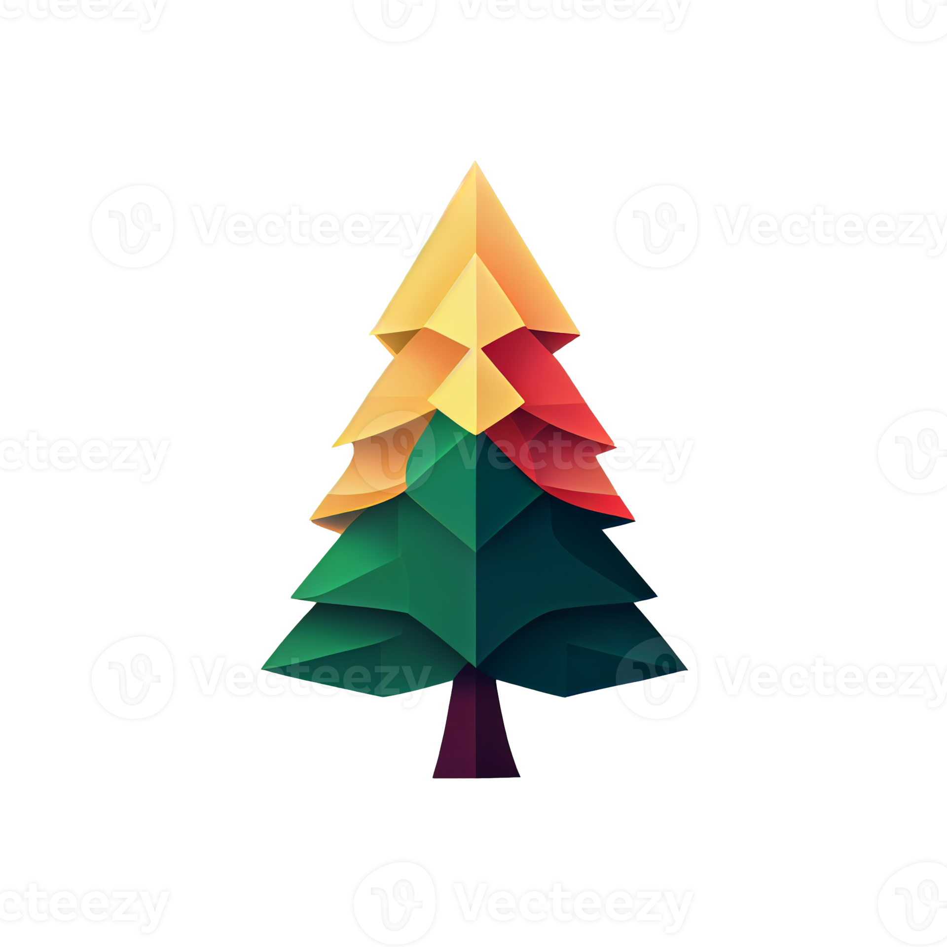 Flat Christmas tree cartoon wallpaper. Modern flat design in winter