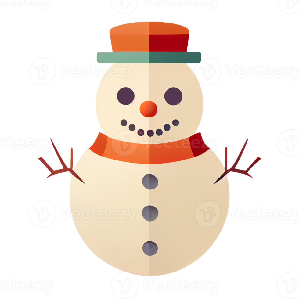 Free Flat Christmas Snowman cartoon wallpaper. Modern flat design in