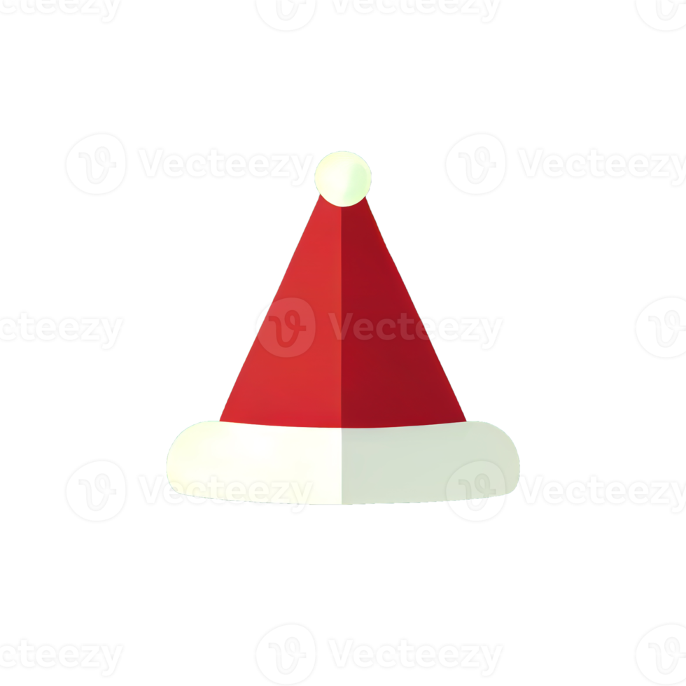 Flat Christmas Santa Claus Hat cartoon wallpaper. Modern flat design in winter. Minimalist winter png