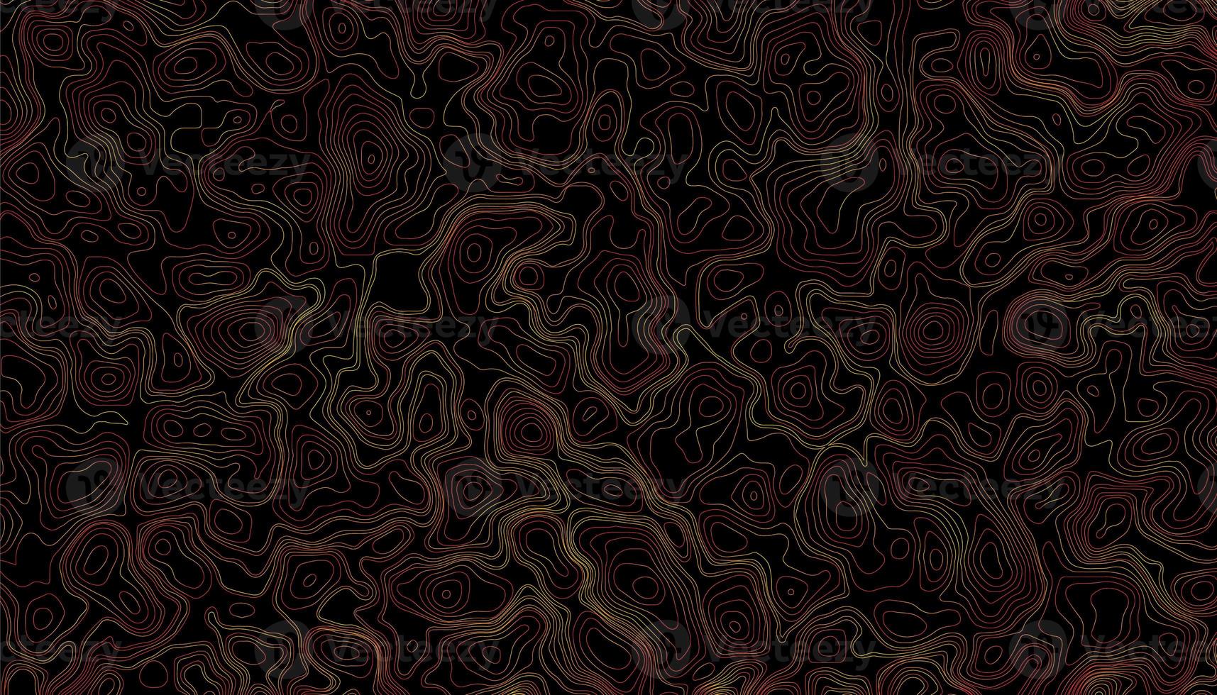 Topographic map. Abstract background with lines and circles. Red mountain contour lines. Topographic terrain. Red, yellow background with space grid Topographic background. photo