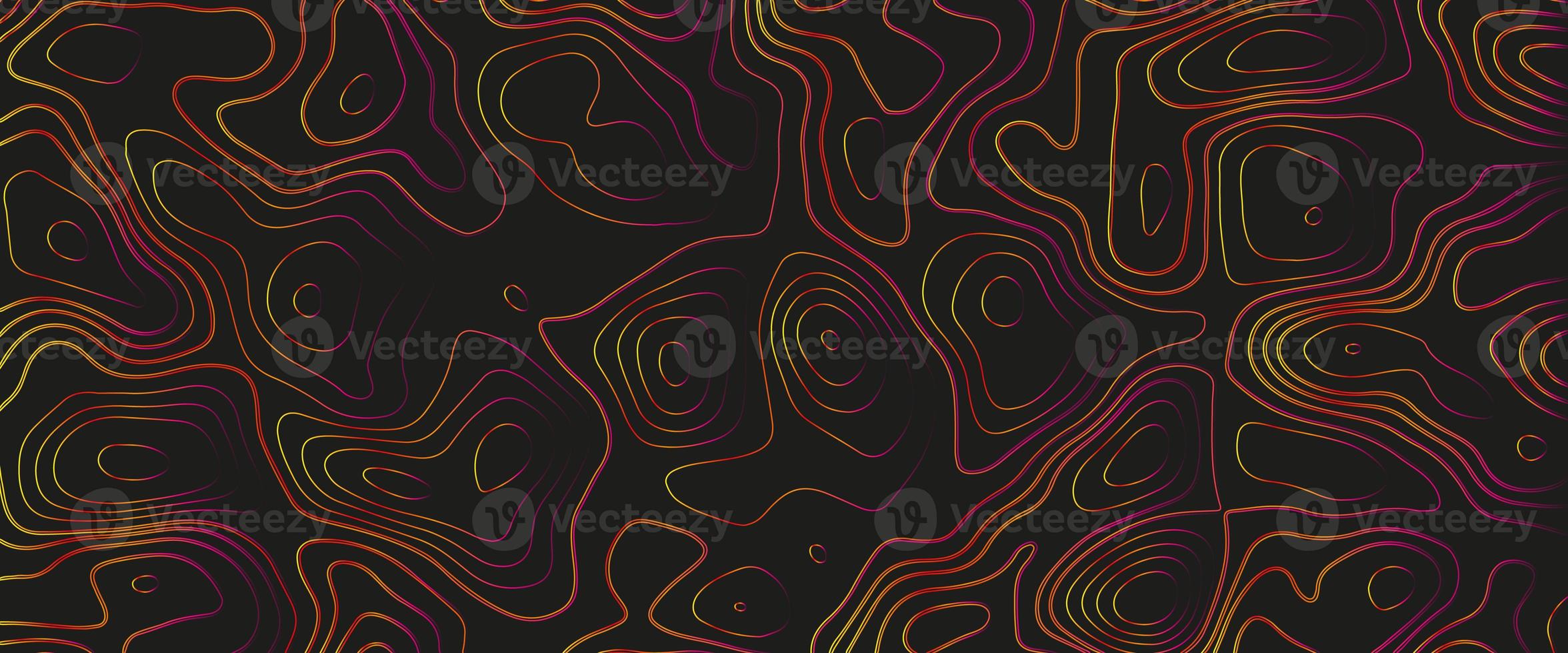 Topographic map. Abstract background with lines and circles. Red mountain contour lines. Topographic terrain. Red, yellow background with space grid Topographic background. photo