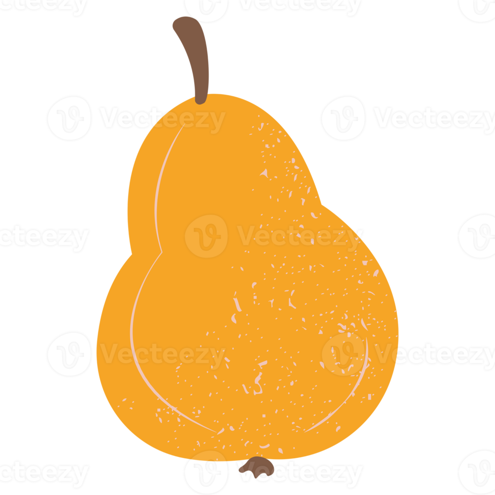 Delicious yellow pear. Hand drawn yellow pear. Decorative retro style pear product for restaurant menu, market label png
