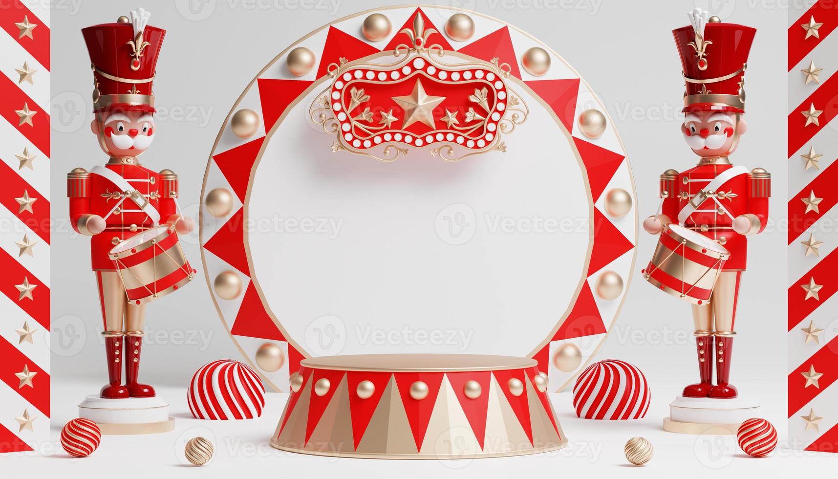 3d Carnival podium with many rides and shops circus tent 3d illustration photo