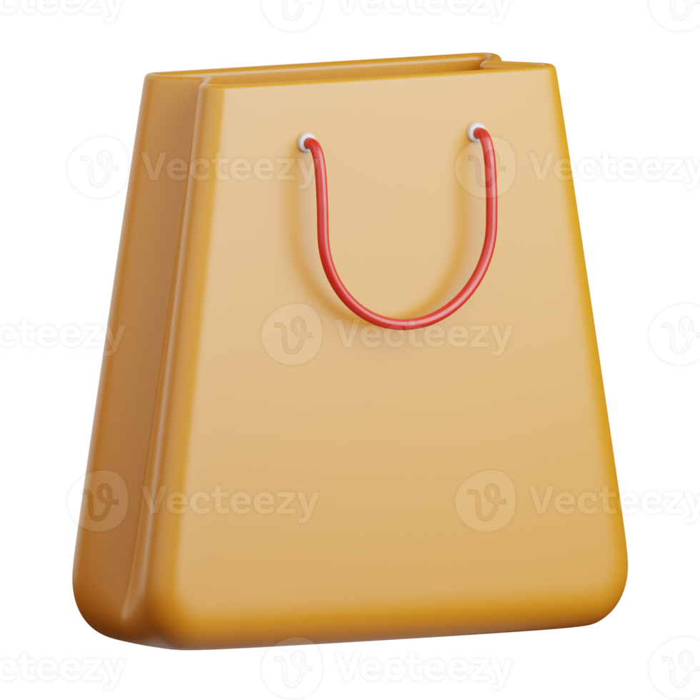 3d rendering shopping bag isolated useful for ecommerce, shopping and business online design png