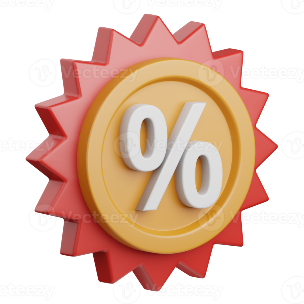 3d rendering discount isolated useful for ecommerce, shopping and business online design png