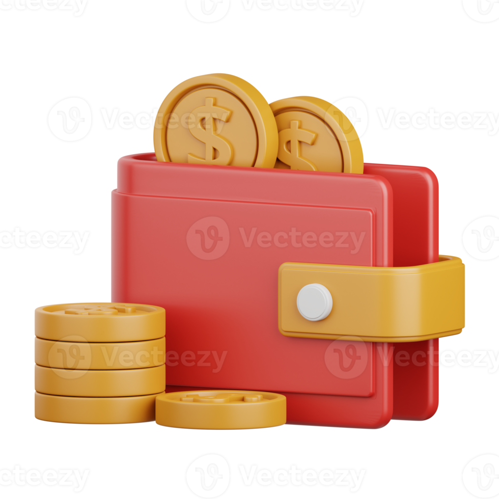 3d rendering wallet isolated useful for ecommerce, shopping and business online design illustration png