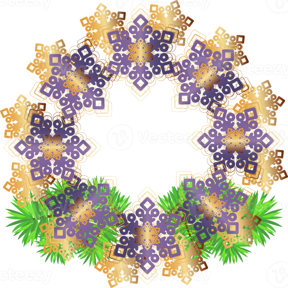 vinter- jul krans. cirkulär ram med jul träd png