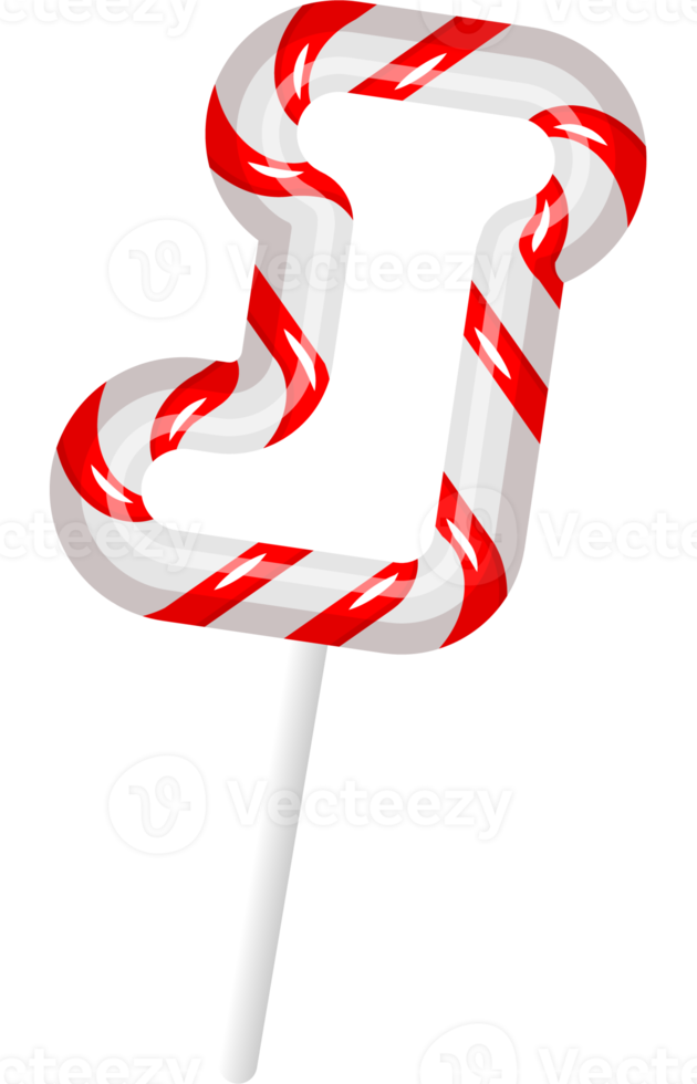 Christmas lollipop candy cane icon in cartoon style png