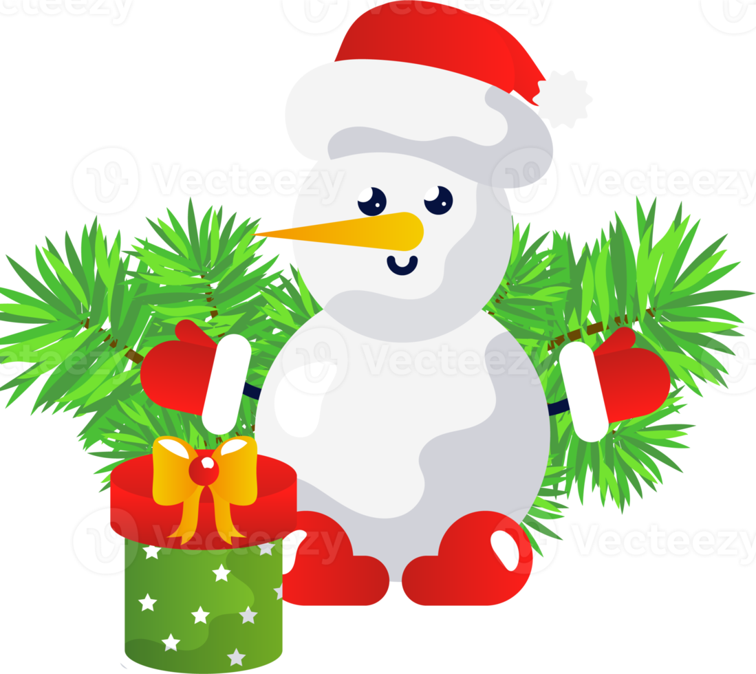 Snowman cartoon illustration, merry Christmas and happy New Year png