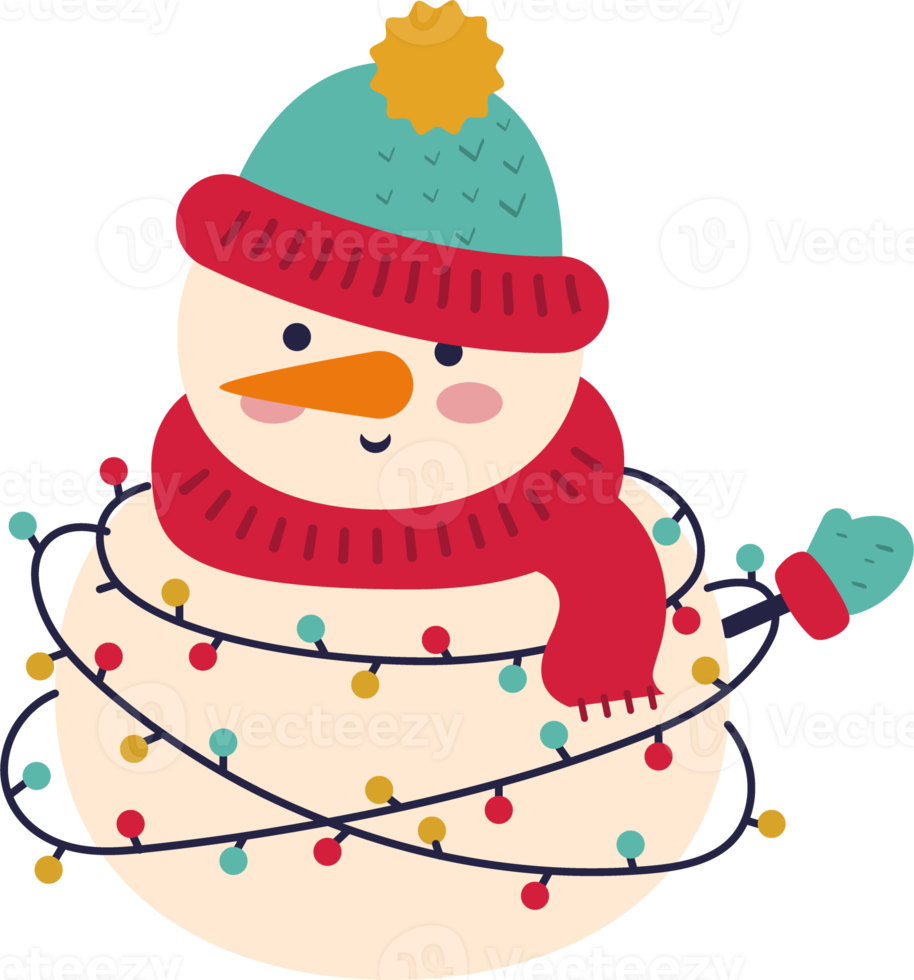 Snowman cartoon illustration, merry Christmas and happy New Year png