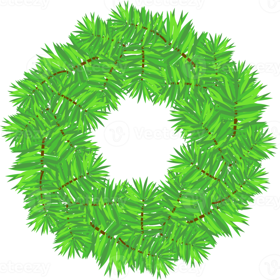 Winter christmas wreath. Circular frame with christmas tree png