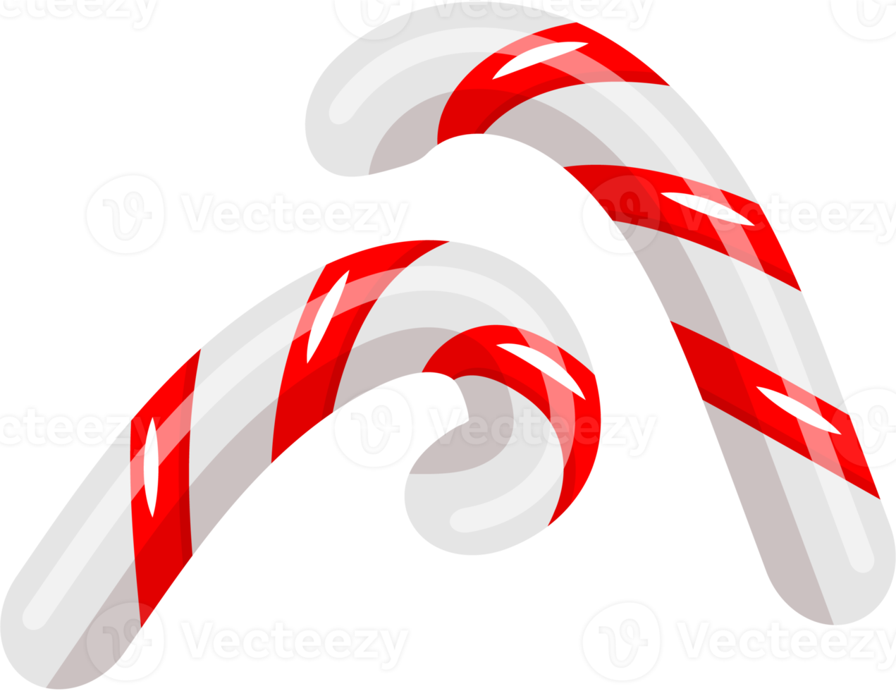 Christmas lollipop candy cane icon in cartoon style png